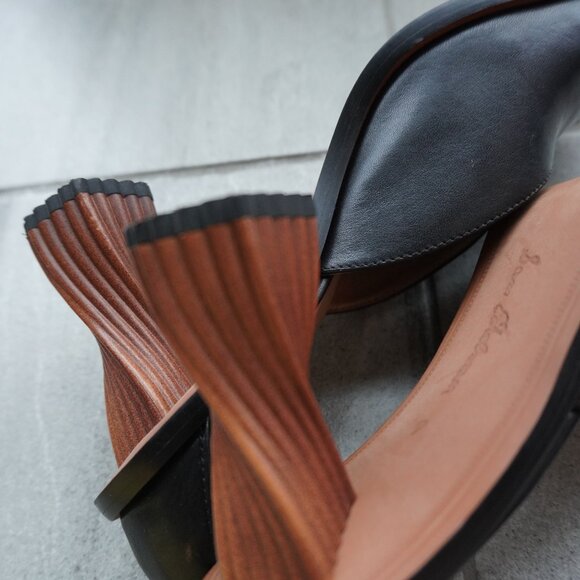 Black Square-Toe Slingback Heels – Size 7 - Picture 8 of 11